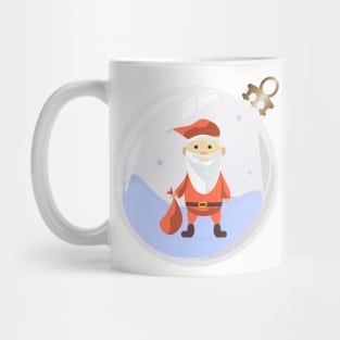 Santa Claus with gift bag in Christmas bauble Mug